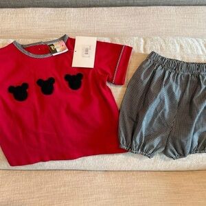 Red Kids Matching Set with Black and White Accents